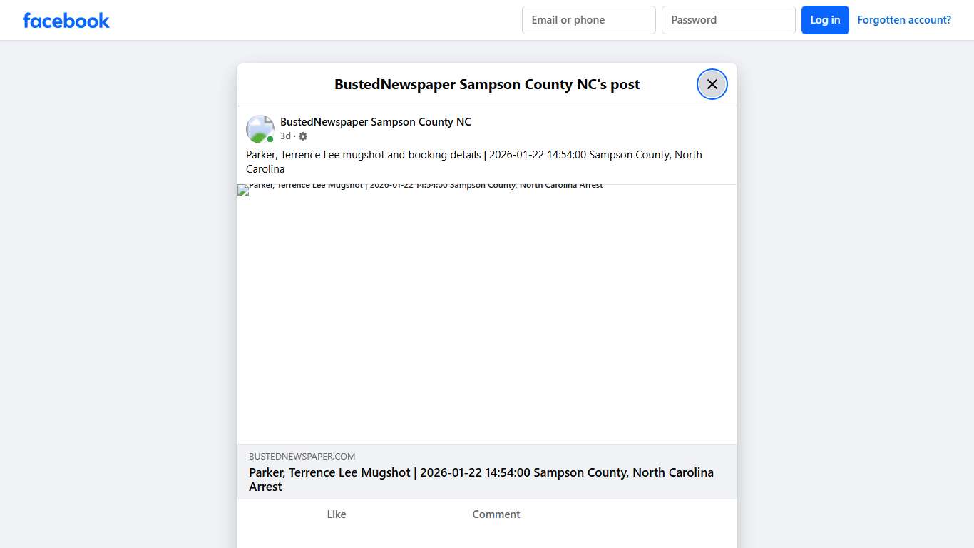 Parker, Terrence Lee... - BustedNewspaper Sampson County NC Facebook